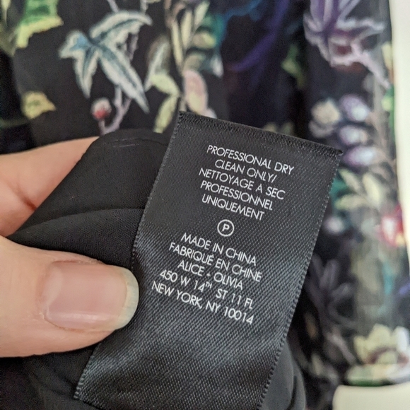 ALICE + OLIVIA Zia mythical garden kaftan crane bird floral print dress - Picture 13 of 15